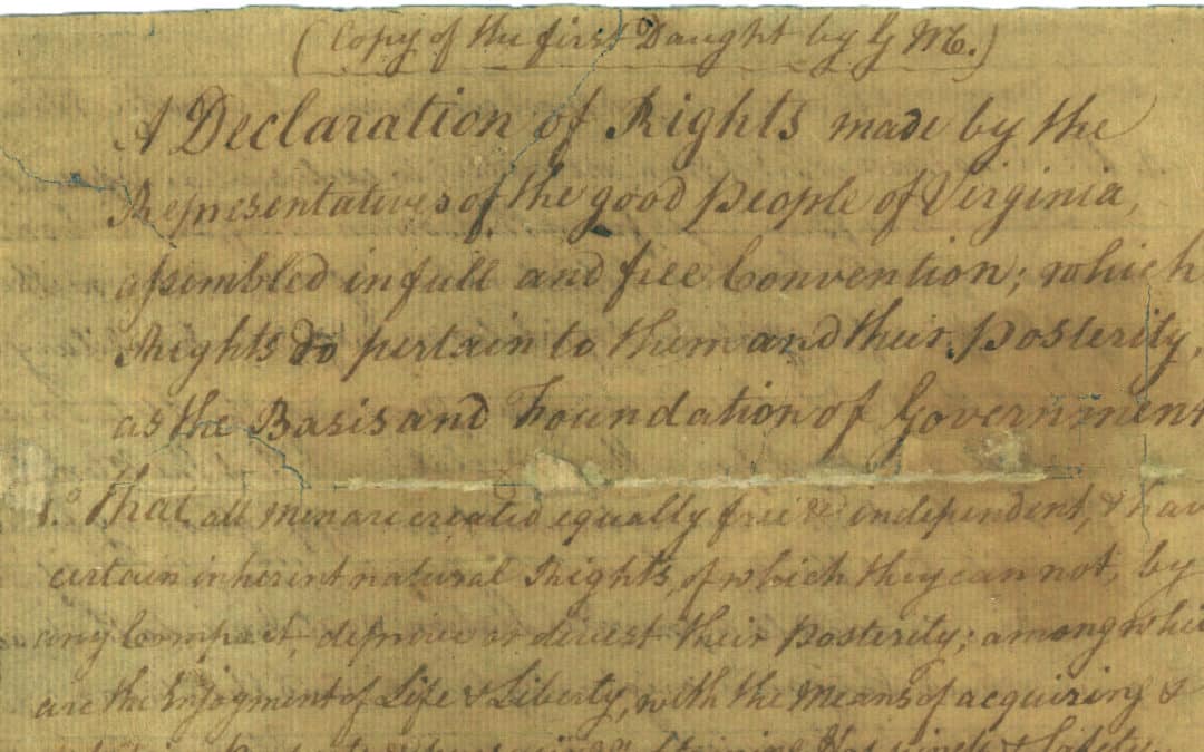 Setting a Foundation: The Virginia Declaration of Rights