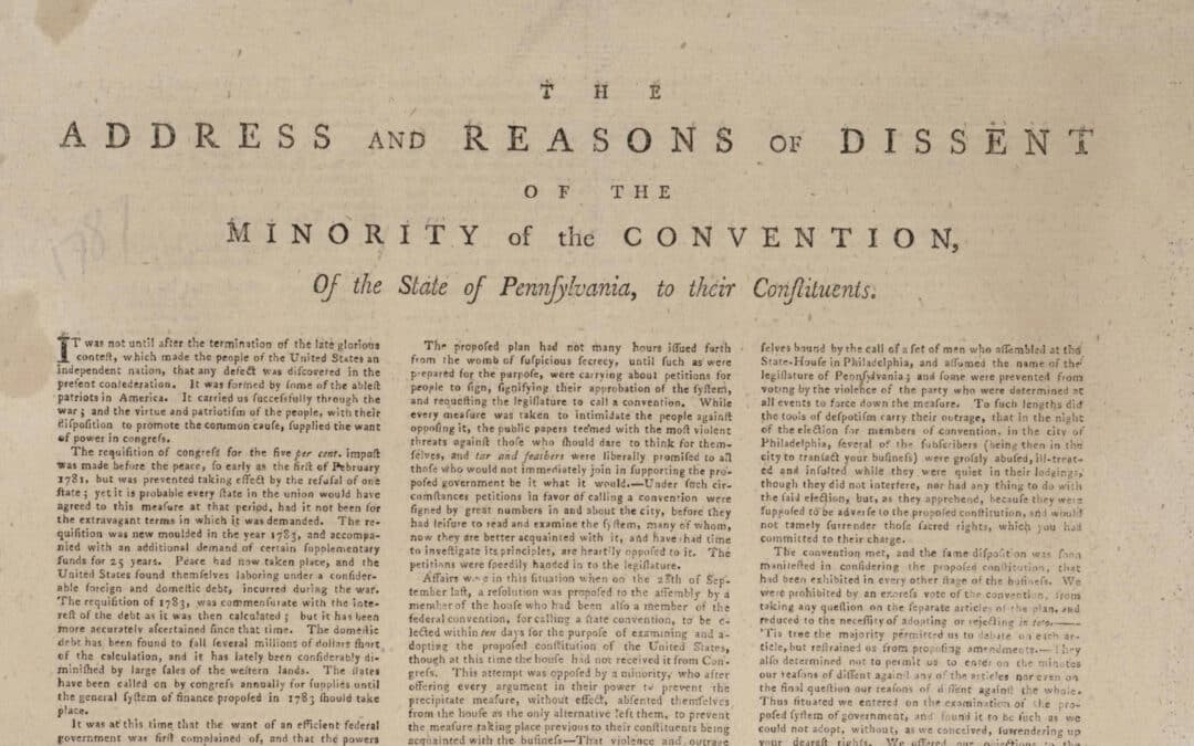 Anti-Federalist Objections: Pennsylvania Dissent Explained